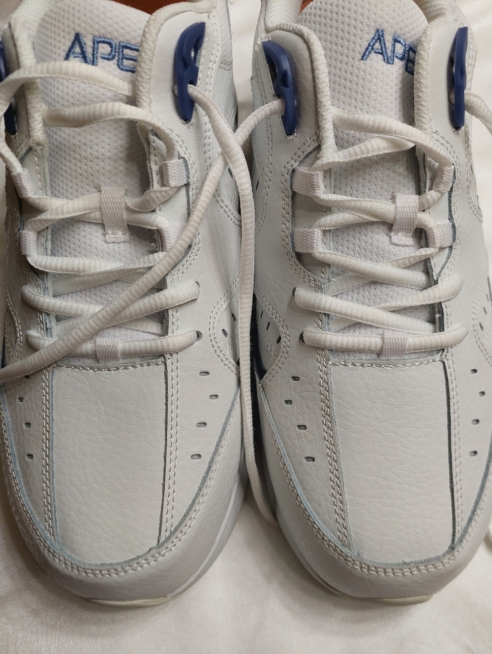 Apex Women's Lace-Up Walking Sneakers in White and Periwinkle - Picture 14 of 16